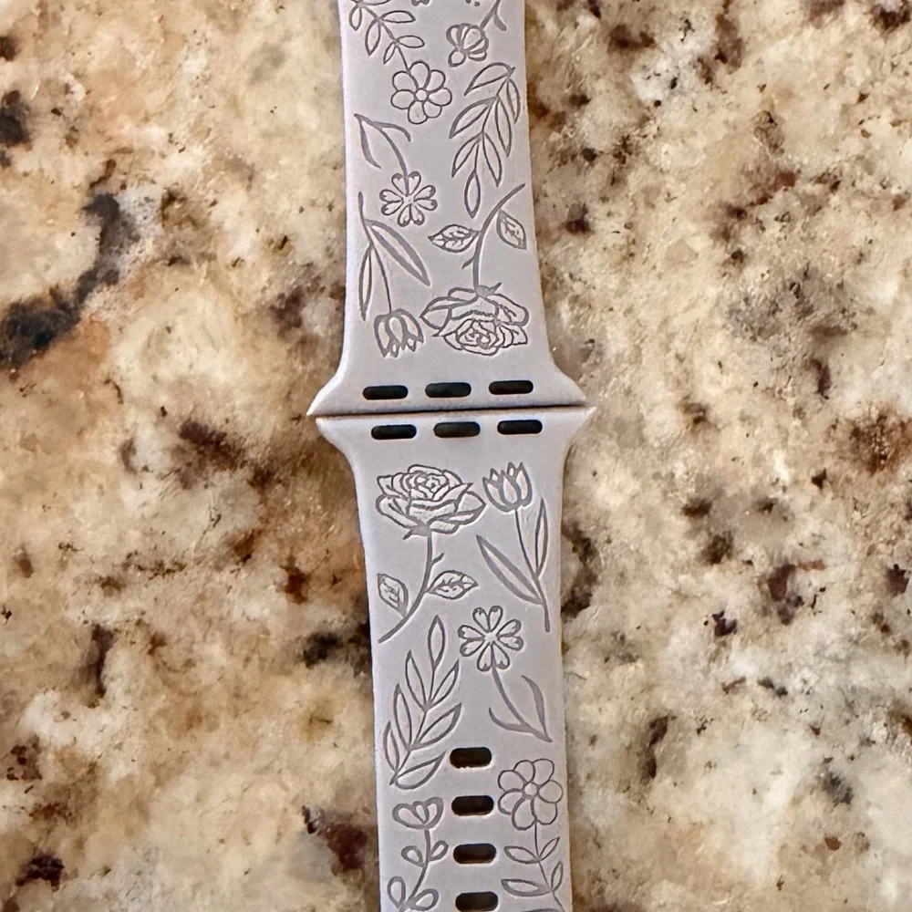 Floral Silicone Apple Watch Bands - Multiple Colors